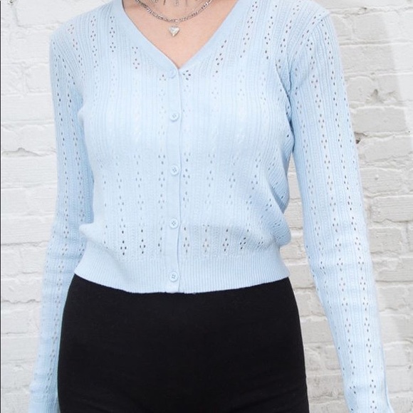 Brandy Melville Blue Eyelet Shannon Sweater - Picture 2 of 3